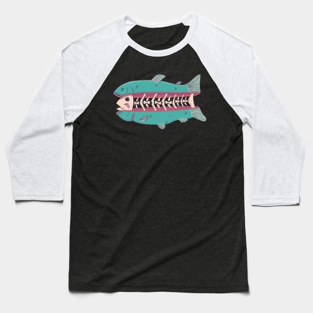 Cutted fish Baseball T-Shirt by ilyass12